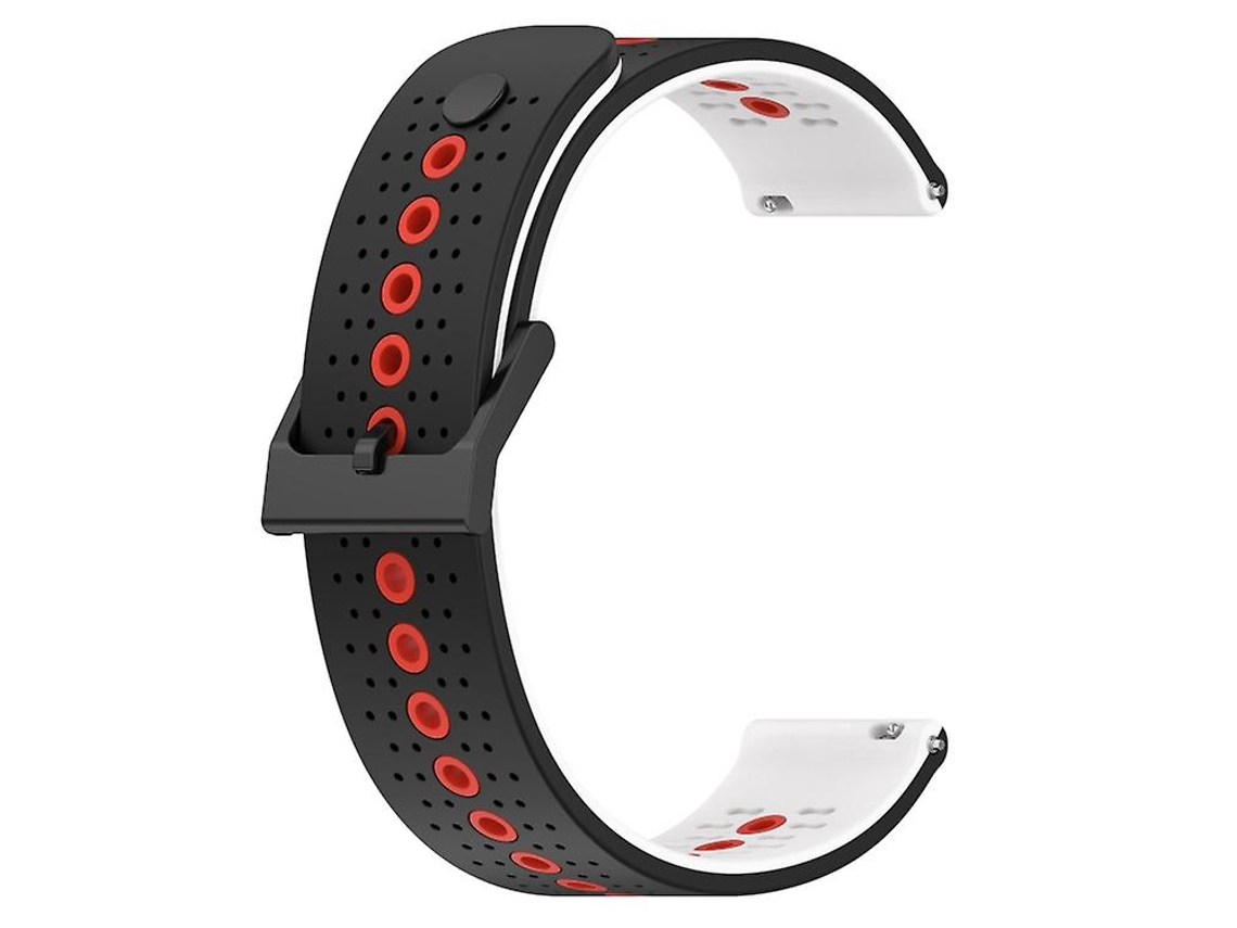 Bracelete de Smartwatch para Garmin Venu Sq 20Mm Tricolor Faixa de Relógio de Silicone Respirável Preto-Branco-Vermelho VENISYMLIS