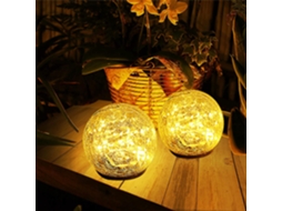 Ilumine Suas Noites Com O Brilho Solar, Luzes Solares Em Formato De Globo De Vidro Rachado, Decoração Externa À Prova Dágua, Perfeitas Para Ambientes