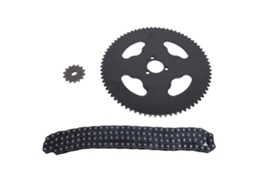 Kit de corrente e pinhão T8f 2026: Dianteiro 14t, Traseiro 74t, 120 elos, Diâmetro interno 29mm