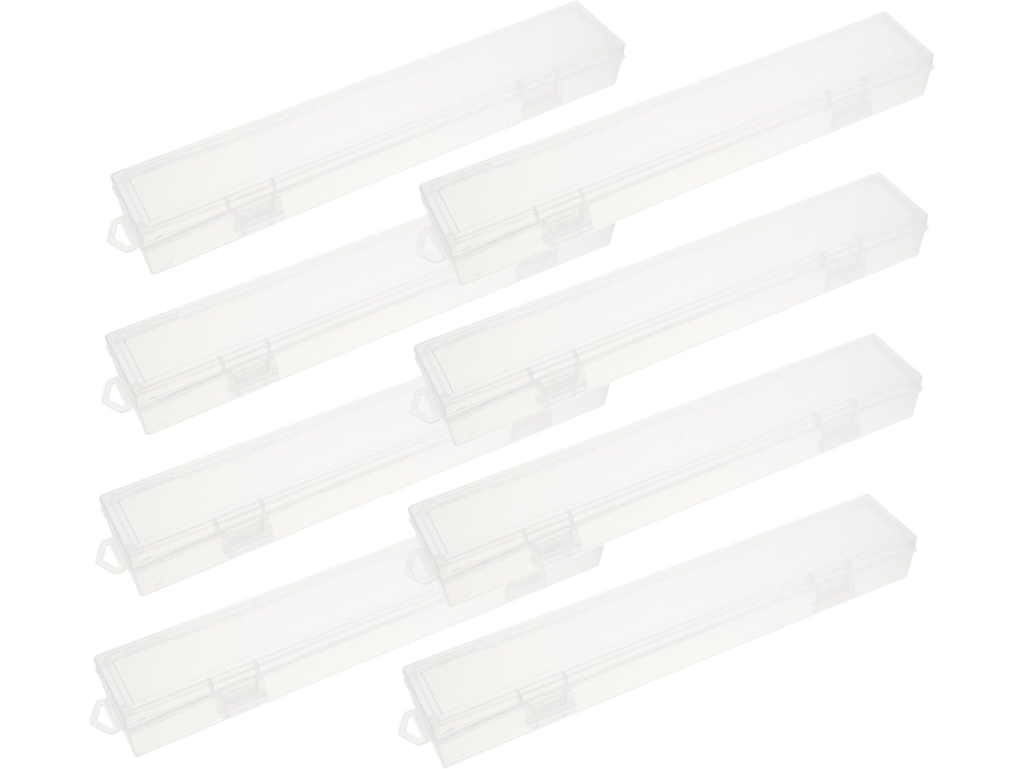 Lurelia Estojo Transparente Portátil Em Plástico Conjunto Com 8 Para Escola E Viagens