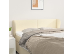 Vidaxl Cabeceira De Cama C/ Abas Couro Artificial 147x23x78/88cm Creme