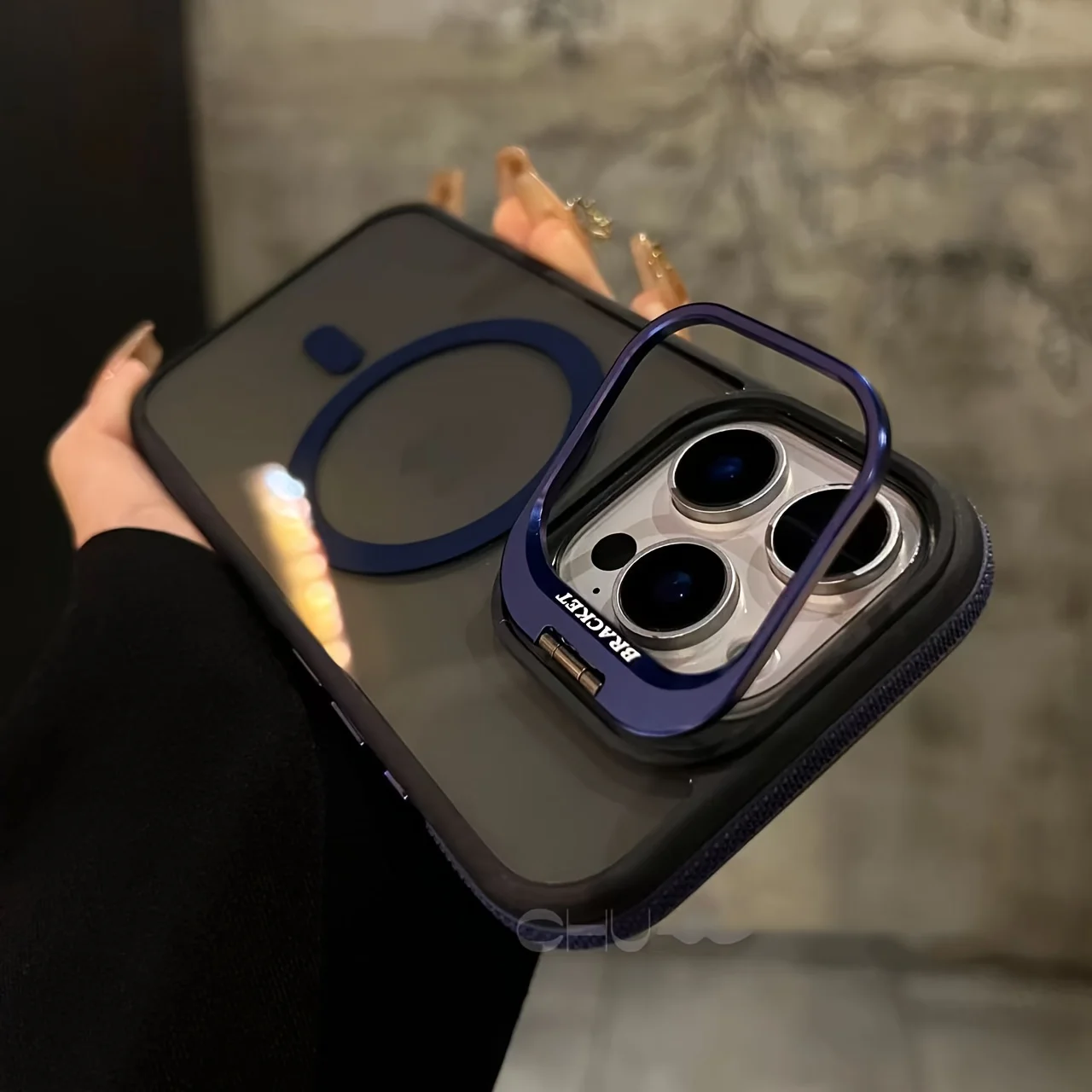 Capa Protetora Com Suporte Magnético Para Carregamento Sem Fio Magsafe (roxa) Para Iphone 13 Pro Max