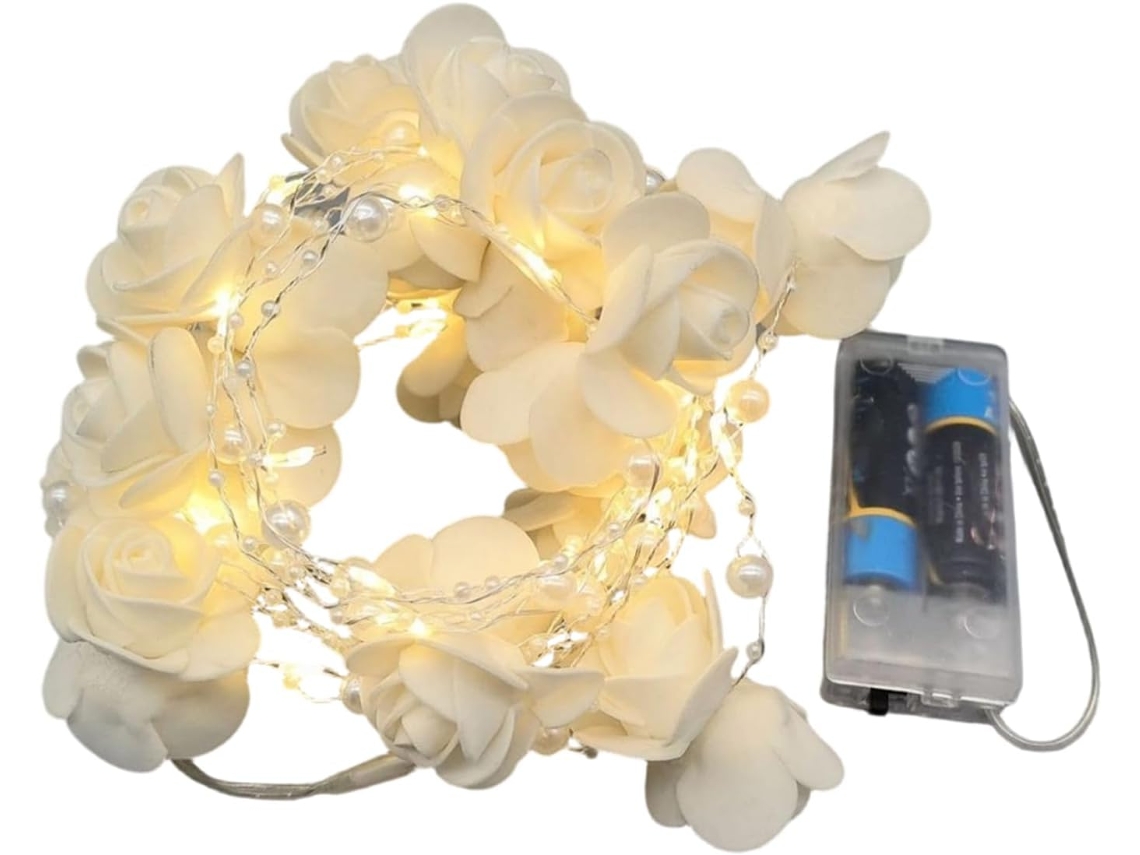 Luminária Decorativa Romântica Em Formato De Rosa, Com Bateria E