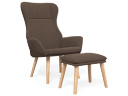 Relaxing Chair With Footstool, Relaxing Chair With Footstools Vidaxl Cinzento-acastanhado Tecido