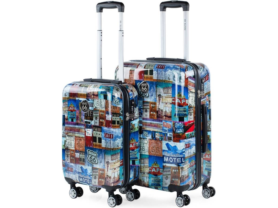 Conjunto de Malas de Viagem ROUTE 66 R61200 De Policarbonato Preto (59 L)