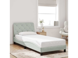 Vidaxl Estrutura De Cama Sem Colchão 90x190 Cm Veludo Cinzento-claro