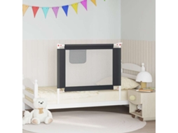 Vidaxl Barra Segurança P/ Cama Infantil Tecido 100x25 Cm Cinza-escuro
