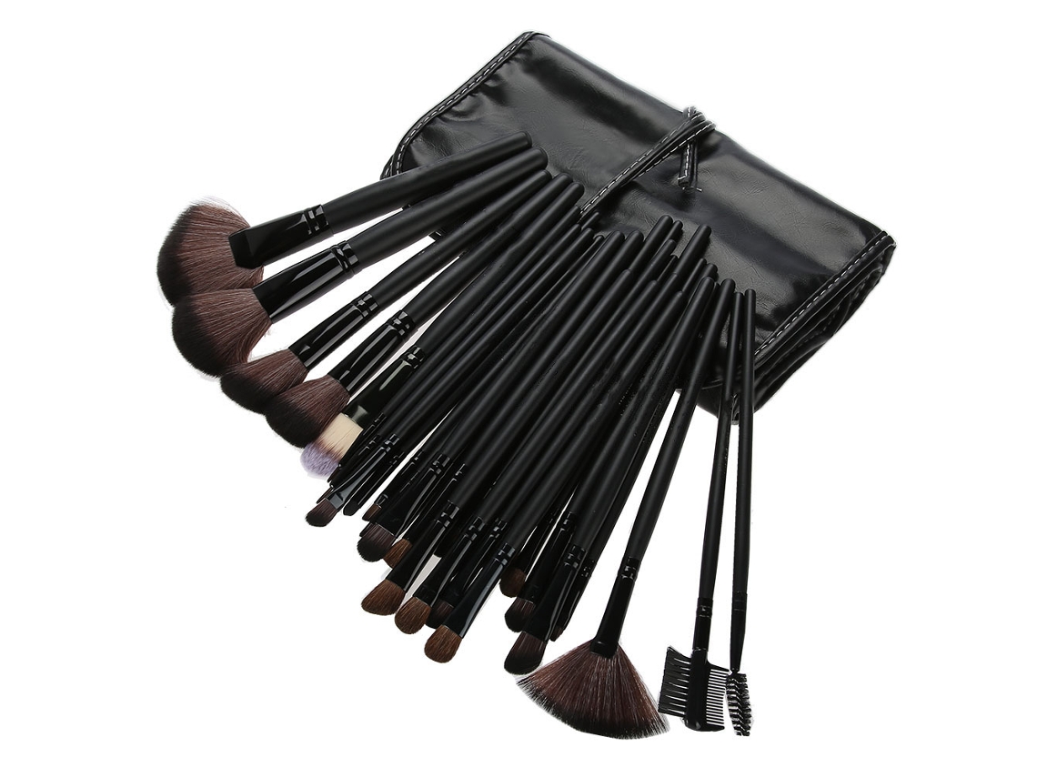 Kit De Pinceis Maquiagem Sombras E Base Completo
