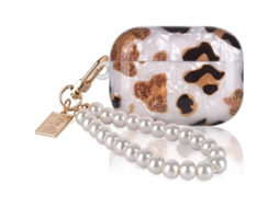 2026-funda Con Diseño De Leopardo Glitter Y Llavero De Perla Para Airpods Pro 2 Para Mujeres Y Niñas