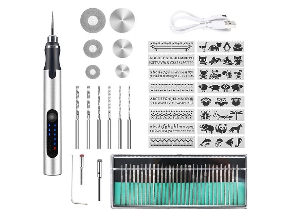 Lurelia Caneta De Gravação Elétrica, Ponta De Diamante, Usb, Sem Fio, Recarregável, 18000 Rpm, Para Madeira, Metal, Vidro, Pedra