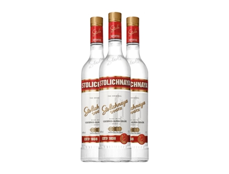 Vodca STOLICHNAYA Garrafa Medium (0.5 L - 3 Unidades)