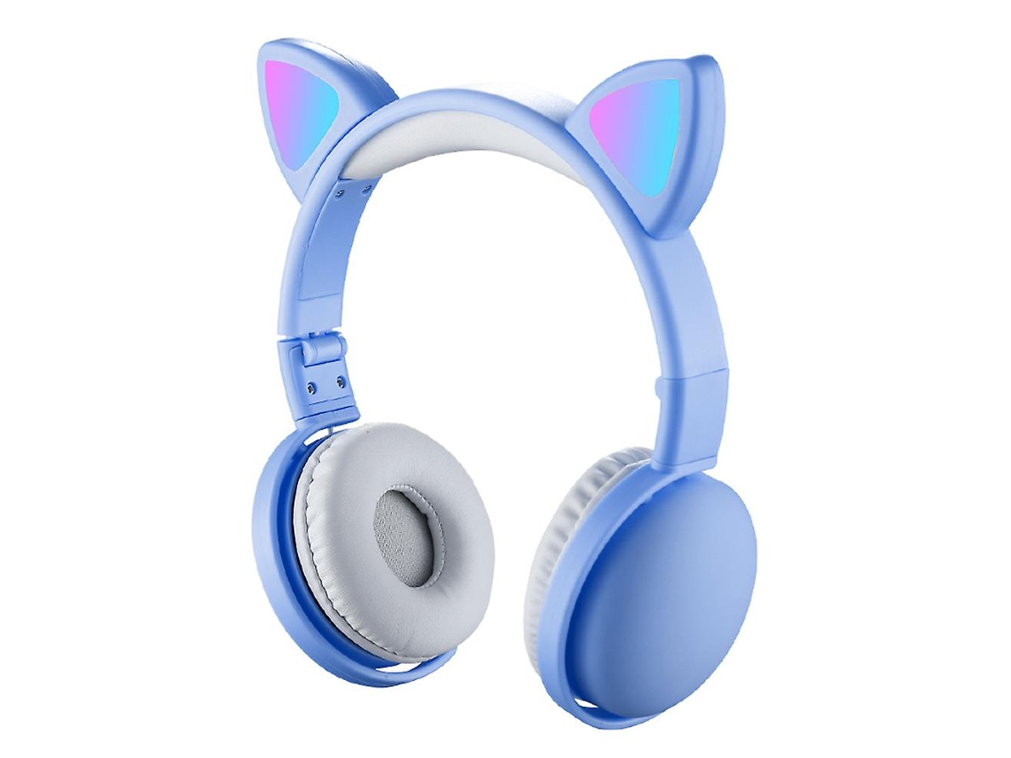 Auscultadores Bluetooth  Cat Ear Led Glowing Blue