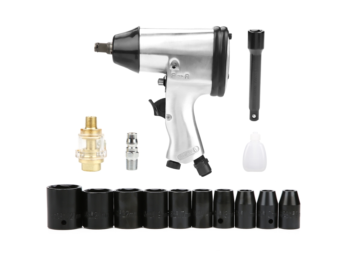 Conjunto De Chaves De Fenda Pneumáticas Profissionais Laxiscreed Com 10 Soquetes De Alto Torque