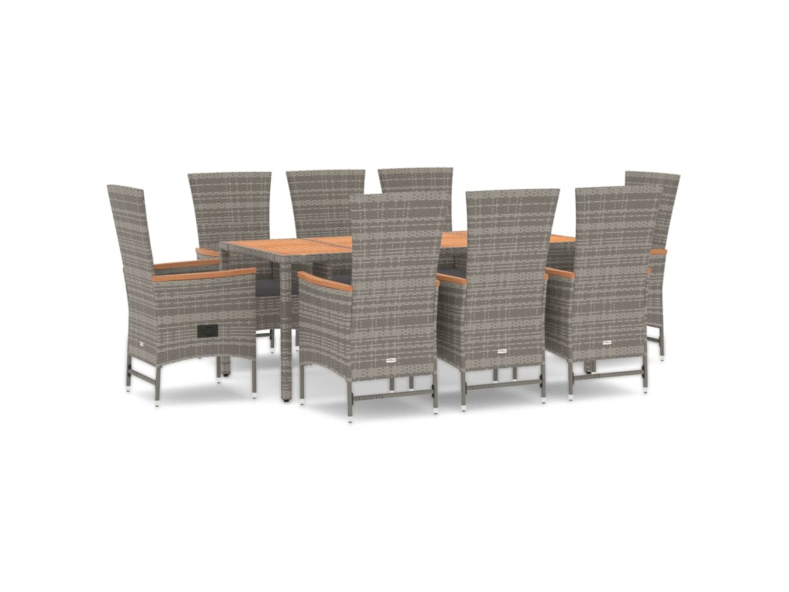Garden Dining Set, Garden Dining Sets Vidaxl Cinzeto Rattan / Vime (190 Cm Table Length)