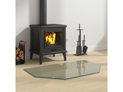 Vidaxl Placa De Vidro Para Lareira Transparente 80 X 50 Cm Vidro
