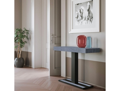 Mesa consola cinza extensível 90x40-300cm Capital Premium Concrete
