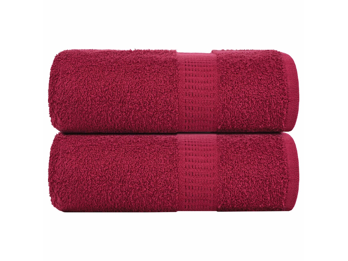 Vidaxl Toalhas De Rosto Frogn 2 Peças Bordeaux 30x30 Cm 360 G/m²