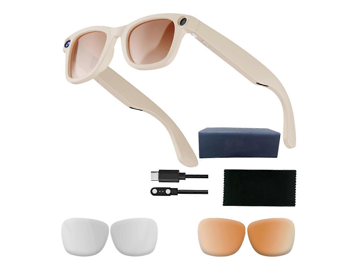 Óculos inteligentes de 800 W com Bluetooth, IA, gravação de vídeo HD, chamadas de voz e tradução, lentes fotocromáticas, tamanho M.