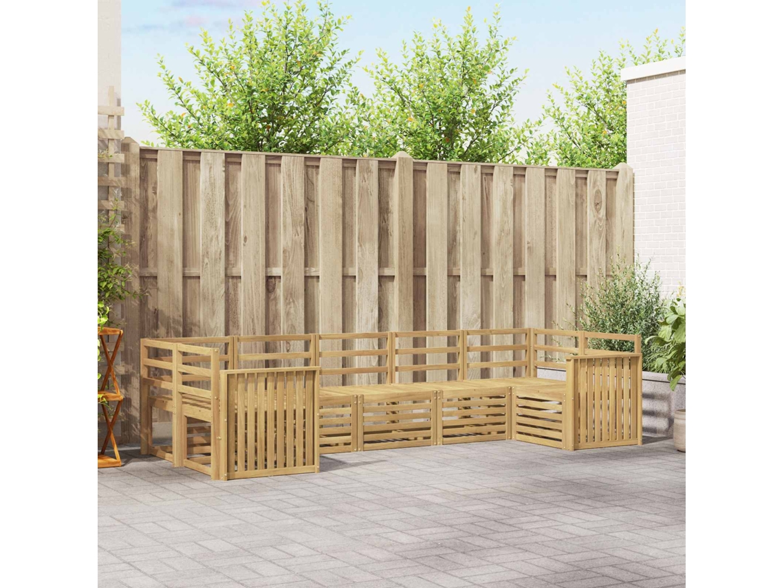 Vidaxl Conjunto De Sofás Para Exterior 7 Unid. Branco