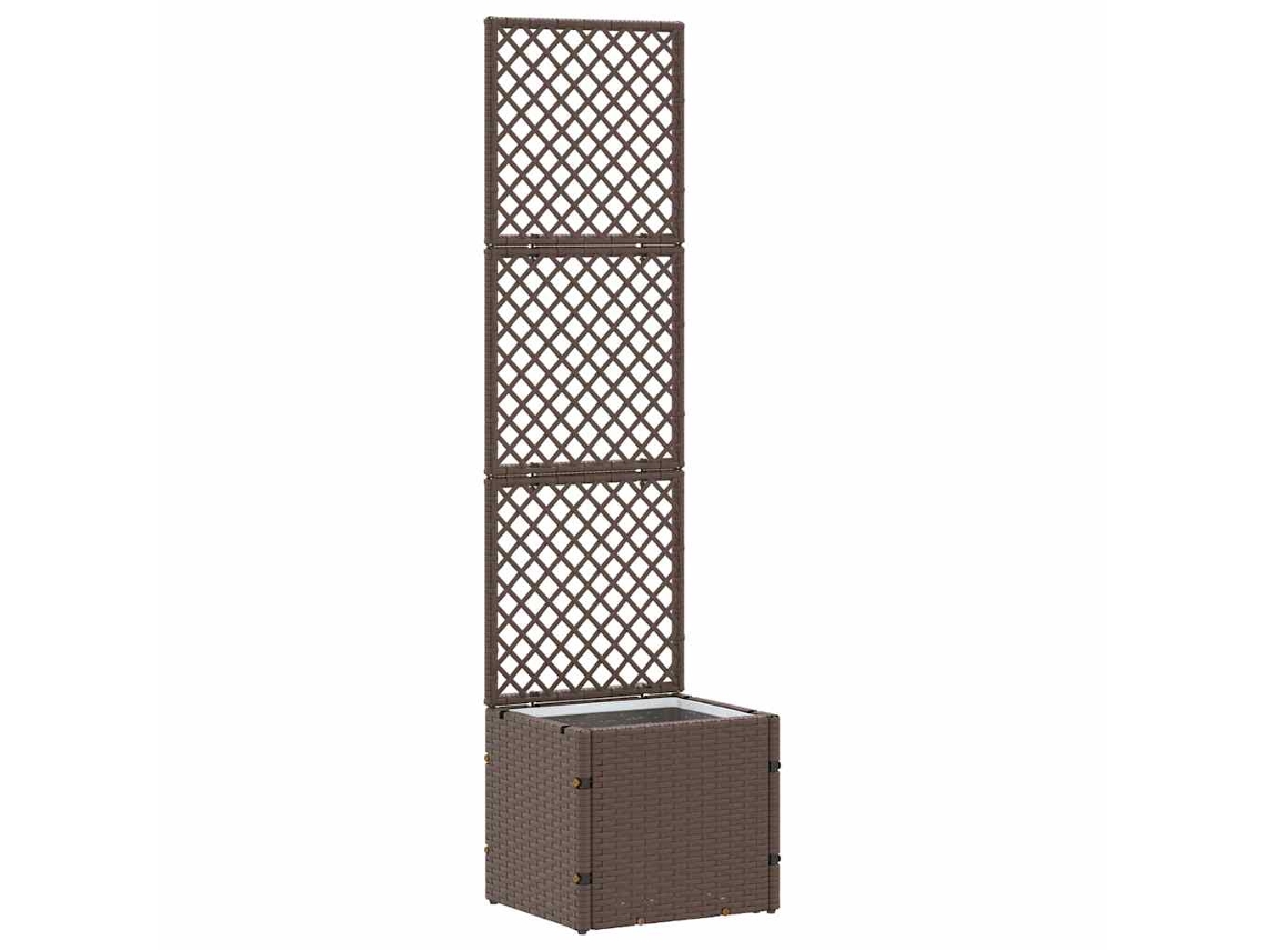 Conjunto 1 Vaso De Jardim Vidaxl Castanho Metal (35 X 30 X 135 Cm)