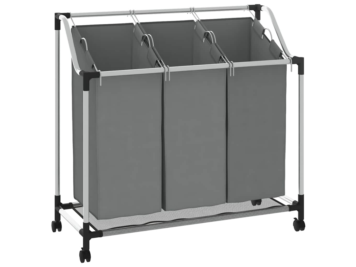 Laundry Basket, Laundry Baskets Vidaxl Cinzeto Aço (n/a)