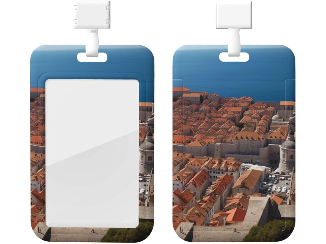 Porta Crachá Da Cidade Velha De Dubrovnik Com Cordão, Estojo De Plástico Impermeável Crachá, Capa Protetora