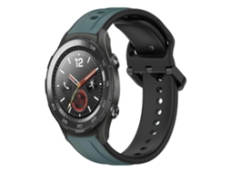 Pulseira De Silicone Bicolor Com Formato Convexo De 20 Mm Para Huawei Watch 2