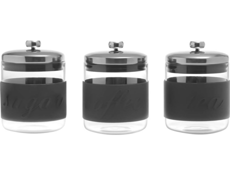 Frascos  Barista (Preto - Silicone e Aço Inoxidável)