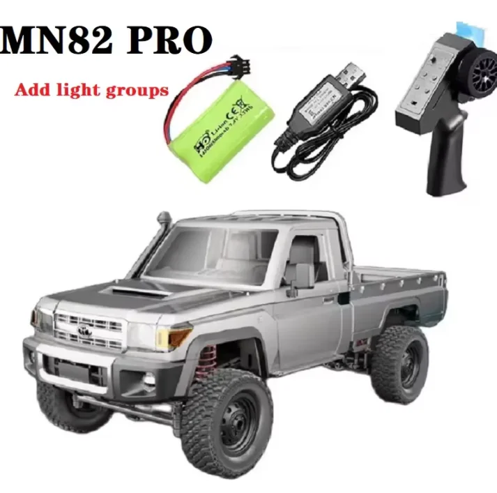 Veículo Off road Crawler com Controle Remoto, Escala 1:12, Tração nas Quatro Rodas MDUG (prata)