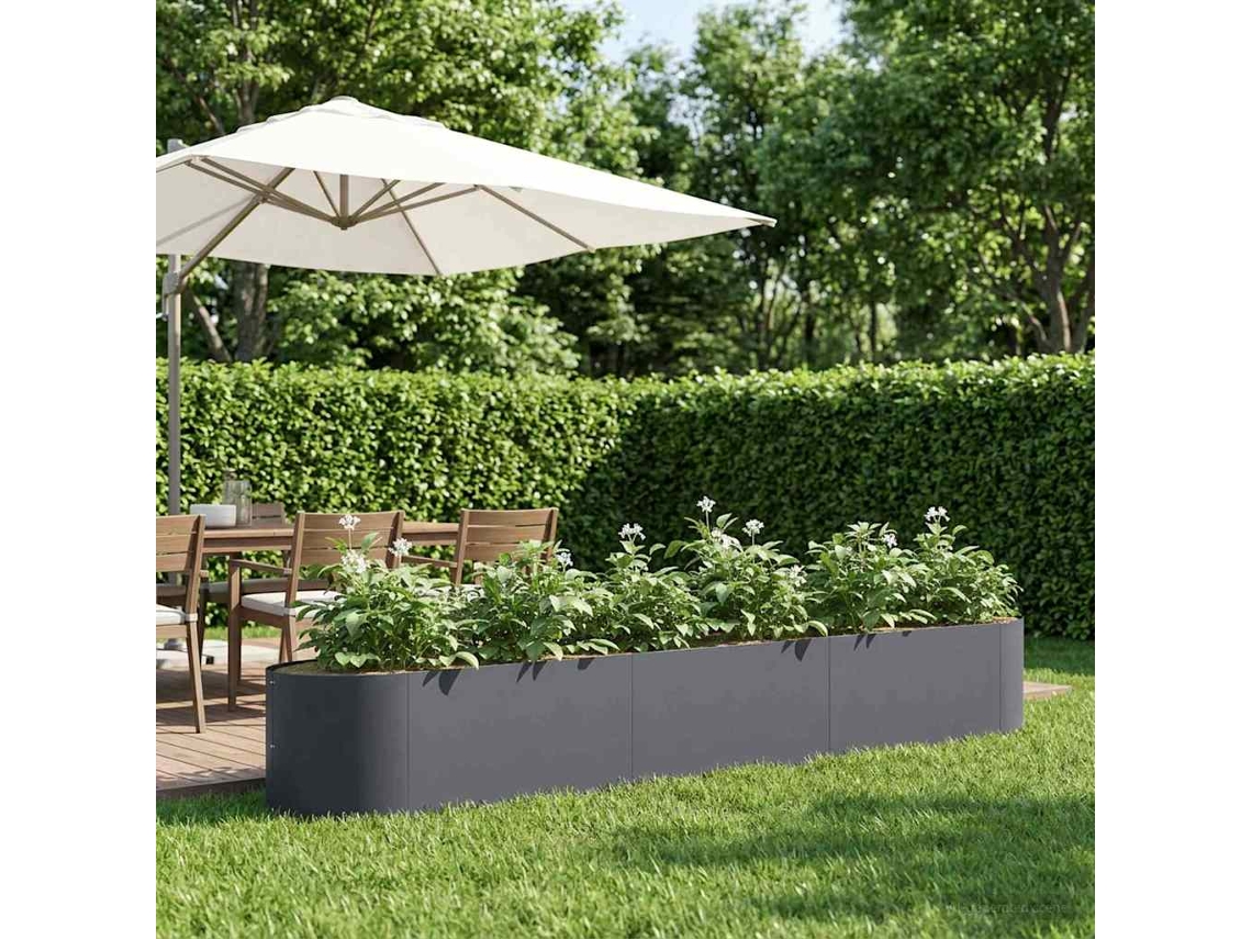 Vidaxl Cama De Jardim Elevada Antracite 300 X 40 X 40 Cm Aço