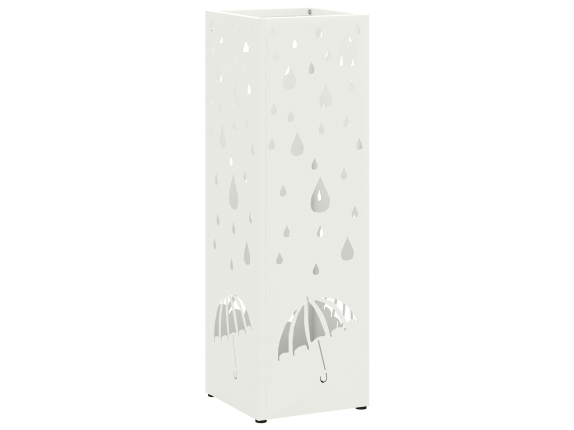 Conjunto 1 Suporte De Guarda-sol Vidaxl Branco Aço (15,5 X 15,5 X 49 Cm)