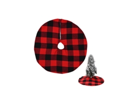 Laxiscreed Capa De Árvore De Natal Pequena Em Estampado Vermelho E Preto Para Decoração Natalícia