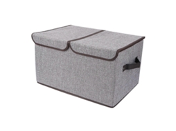 Cesto De Armazenamento Dobrável Com Tampa E Alças Para Famílias, 44 X 30 X 25 Cm, Economiza Espaço, 1 Conjunto Olysi Shop