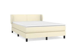 Cama com Molas/colchão 140x200 Cm Couro Artificial Cor Creme MAISON EXCLUSIVE