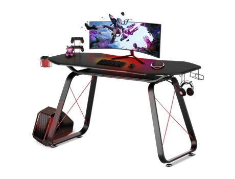 Secretária para Jogos Gd Gameplay Desk Red para Jogos de Computador Gamer MC HAUS