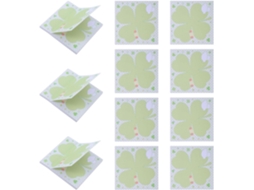 Conjunto De 30 Blocos De Notas Adesivos Kawaii Com Trevo, 3x3 Cm, Mini De Destacáveis Para Material Escolar E