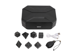 Mali conjunto de 7 Dados Led com Case de Carregamento para Jogos de Mesa Rpg Brilhantes e Recarregáveis