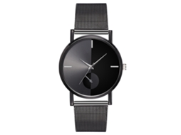Reloj De Pulsera De Cuarzo Con Dial De Aleación Simple Para Hombres Moda Casual Negro