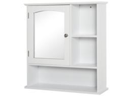 Armário Com Espelho Mdf Cor Branco 60x18x63 cm Kleankin
