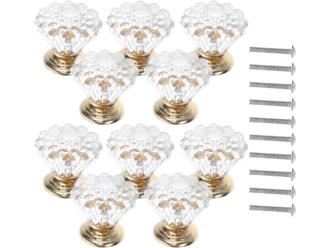Puxadores De Gaveta Cristal Acrílico 1, 18x 1, 18x 0, 98 Polegadas Com Furo Único, Puxadores Decorativos Para Cozinha E
