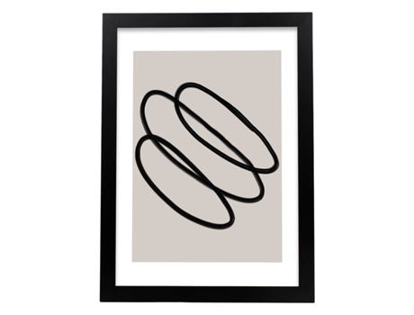 Póster NACNIC com Ilustração da Linha Moderna 01 Estilo Abstrato