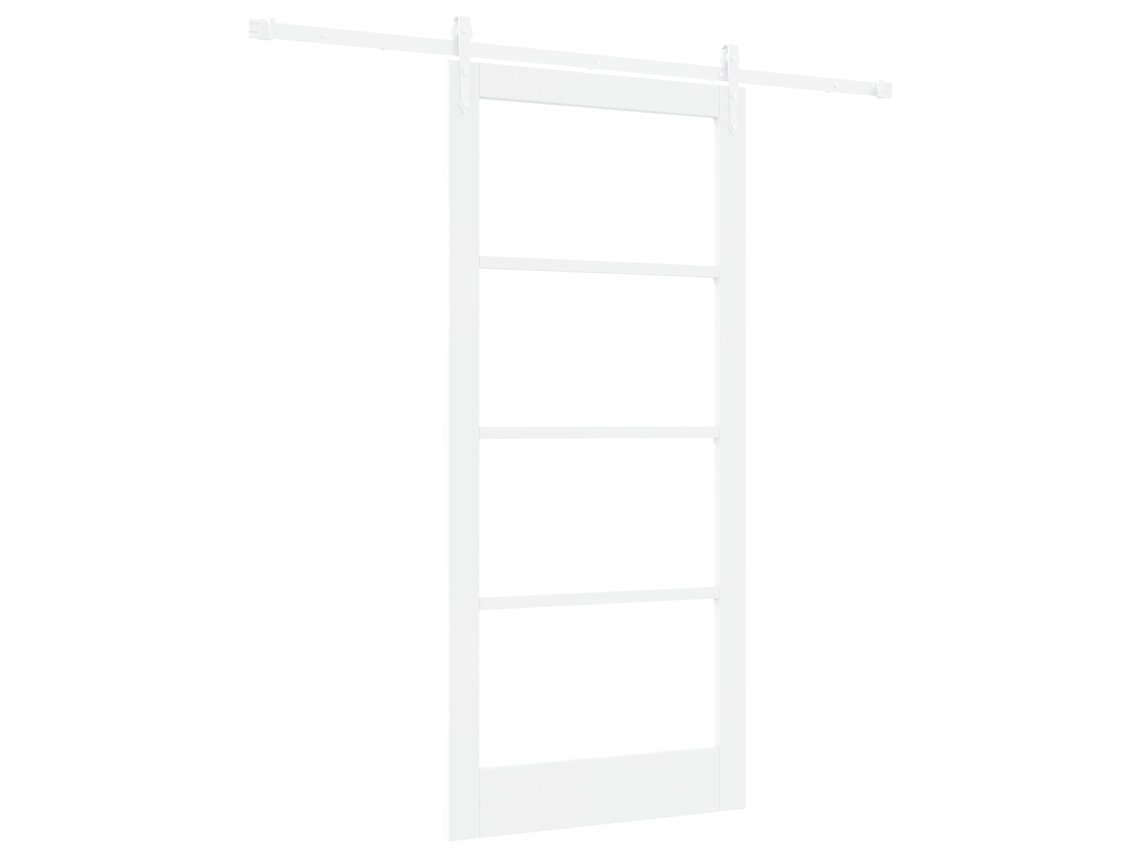 Conjunto 1 Porta Deslizante Vidaxl Branco Madeira De Pinho Maciça (93 X 202 Cm)