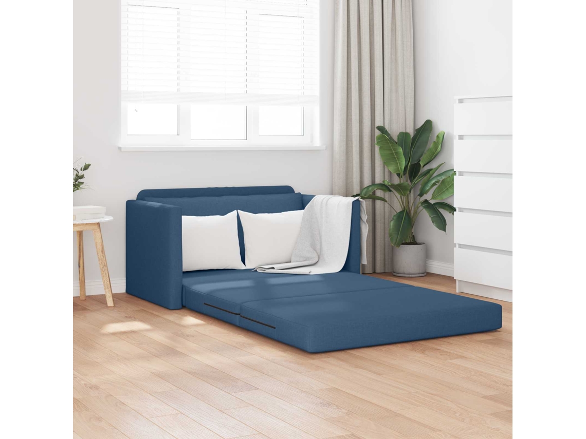 Vidaxl Sofá-cama Azul 124 X 71 X 78 Cm Tecido