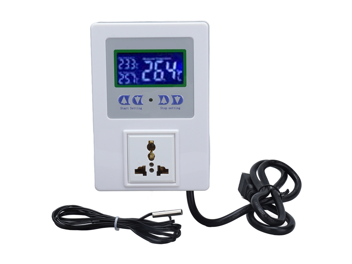 Hkj controlador de Temperatura Digital Pré instalado com Sensor Termostato Regulador Led Ac110 240v Plug Us