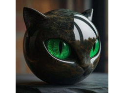 Escultura Luxuosa De Gato Preto Em Pedra, Decoração Elegante Para Casa E Presente Perfeito| Cristais Pedras De Cura Esculpidos À Mão(verde)
