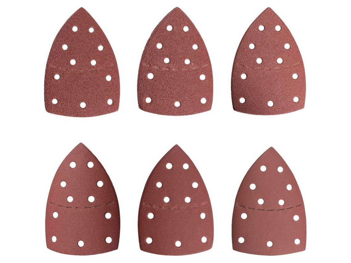 Conjunto de 60 Discos Lixa Triangulares com 11 Furos, nas Granulações 40, 60, 80, 120, 180 e 240, Ideais para Lixadeiras Multifuncionais BRILVIBERA