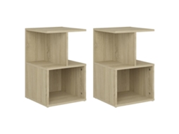 Bedside Cabinet, Bedside Cabinets Vidaxl Marrom Madeira Processada (n/a)