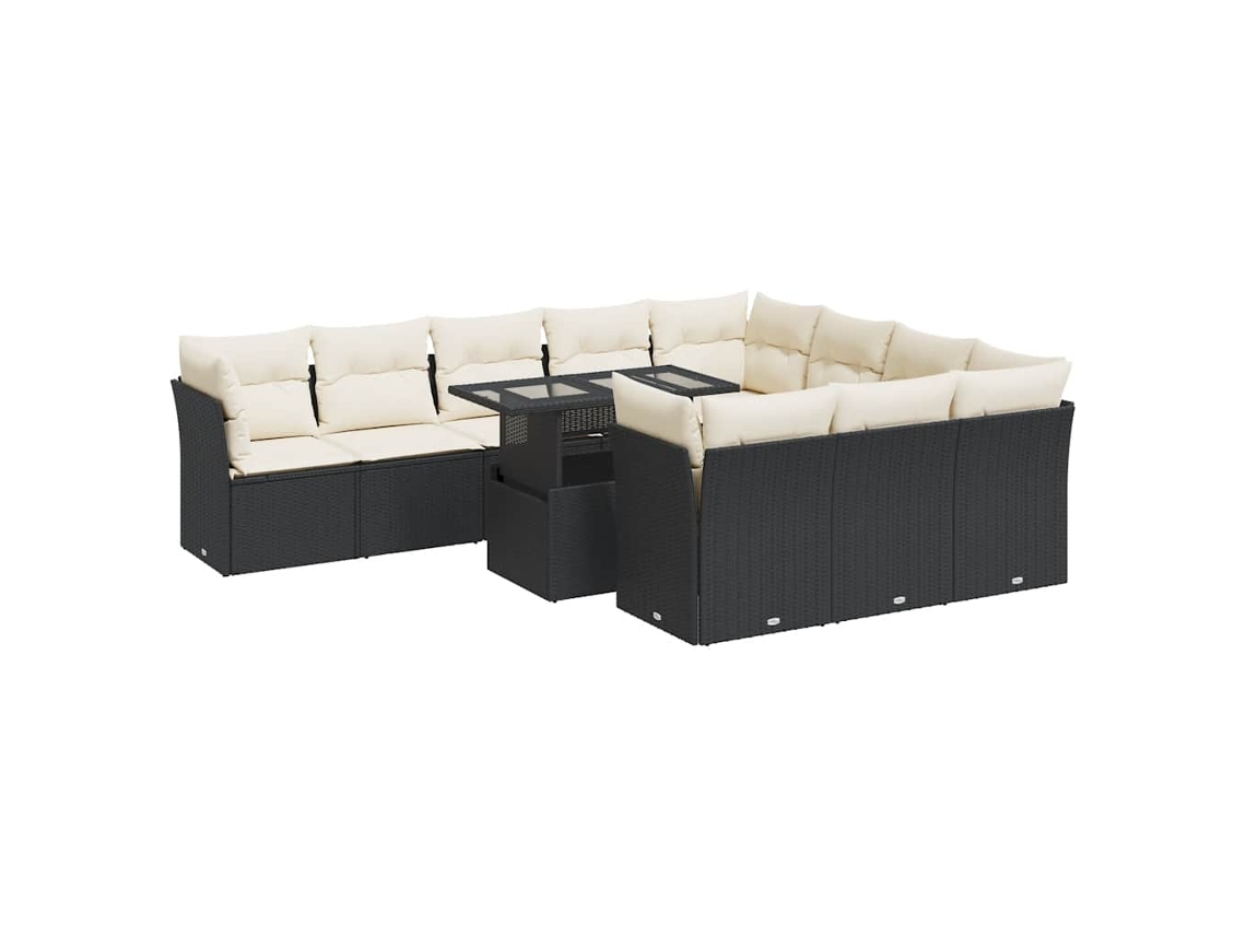 Garden Sofa Set, Garden Sofa Sets Vidaxl Preto Rattan / Vime (n/a)