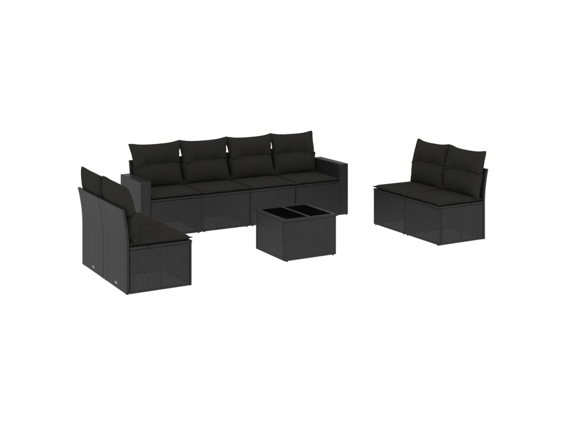 Garden Sofa Set, Garden Sofa Sets Vidaxl Preto Rattan / Vime (n/a)