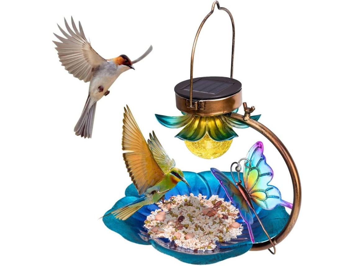 Comedouro Para Pássaros Solar Birdream Para Exterior Pendurado Bandeja De Sementes Para Pássaros Selvagens Ao Ar Livre